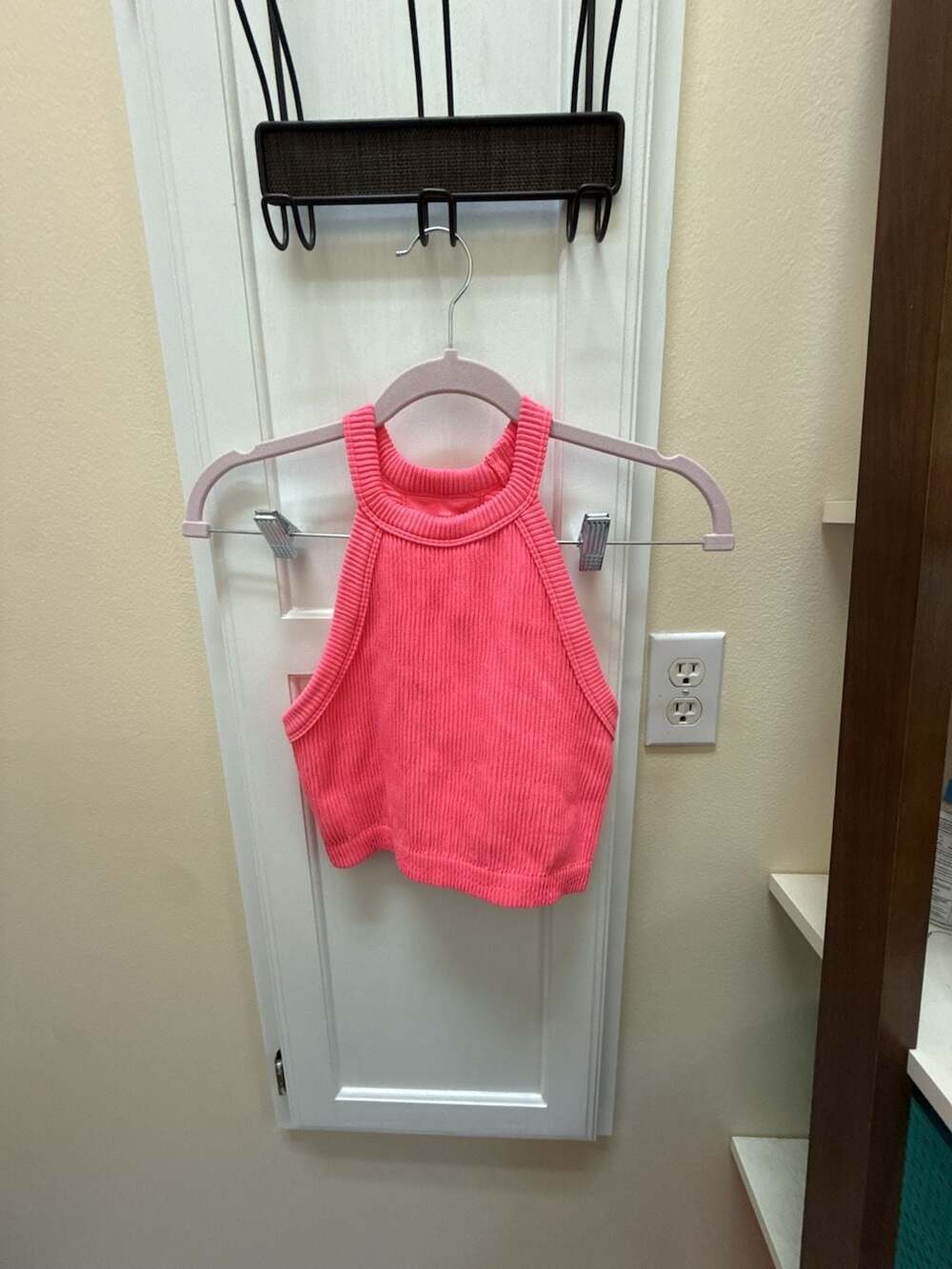 Aerie Real Good Seamless Ribbed High Neck Cropped Tank Top Pink Size S